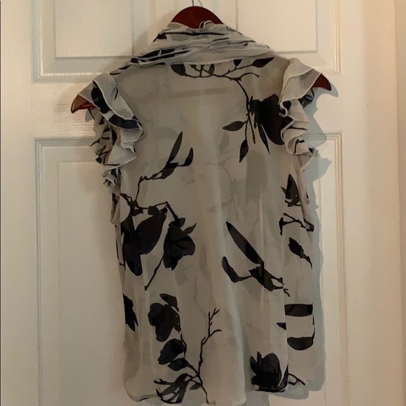 2/ $15 lapis Blouse with frilly neck - Picture 6 of 6